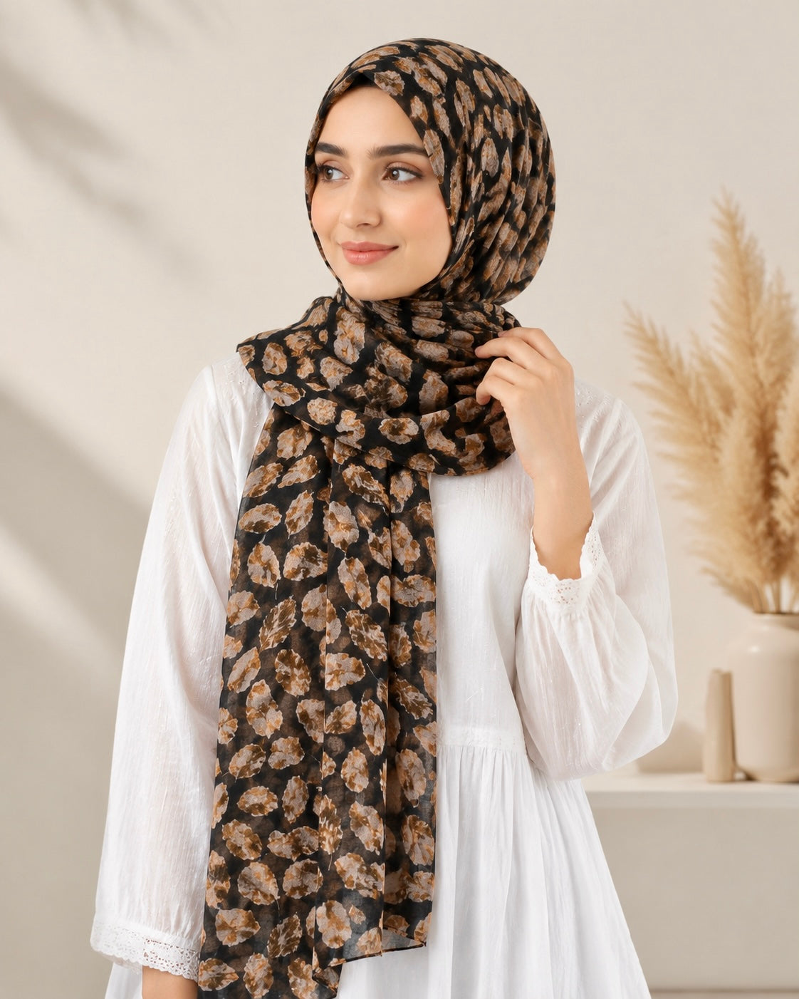 Willow Lawn Printed Hijabs - Coffee
