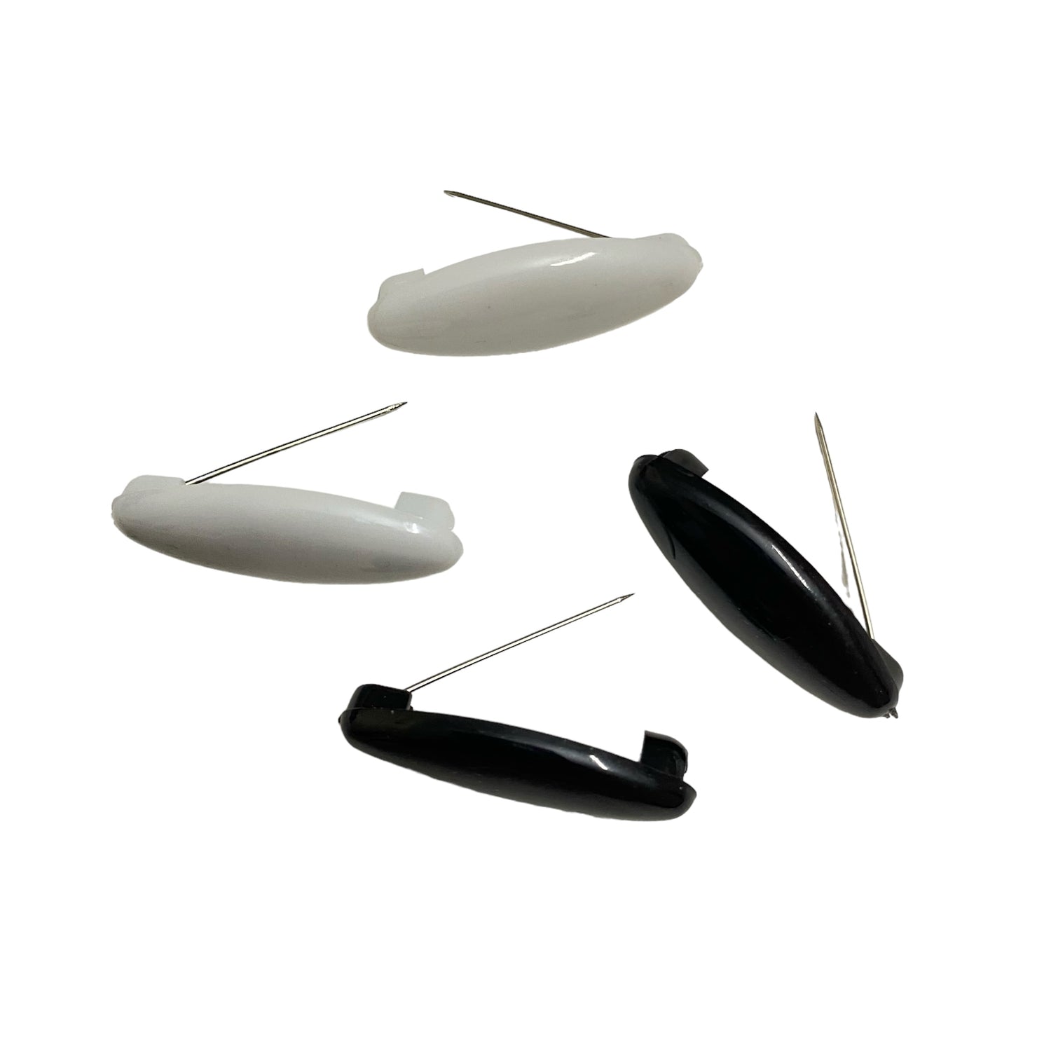 Plain Safety Pins - Black & White