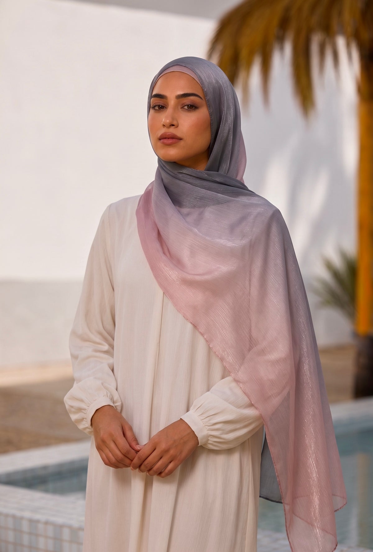 Gemini Organza Ombre Hijab - Dove