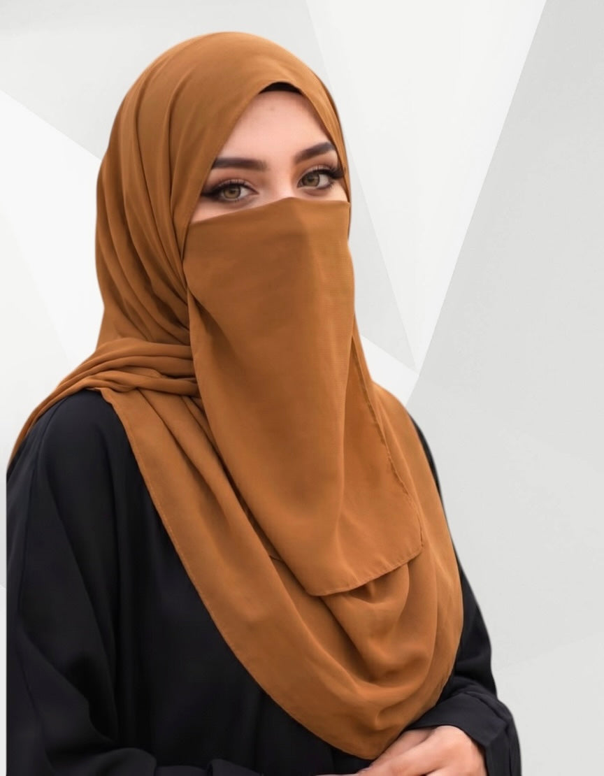 Matching Hijab & Niqab Sets - Caramel