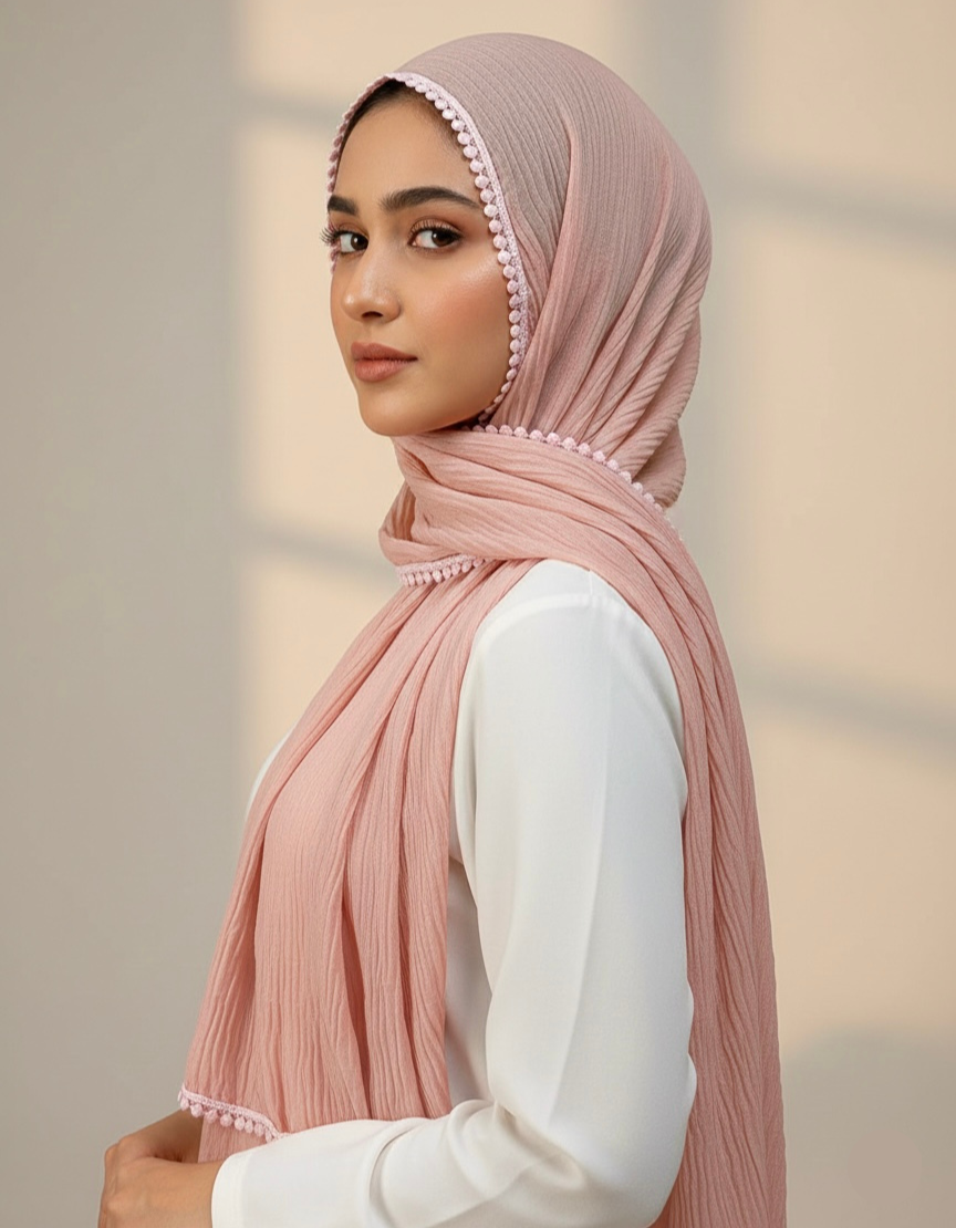 Rawaa Pleated Hijabs – Blush