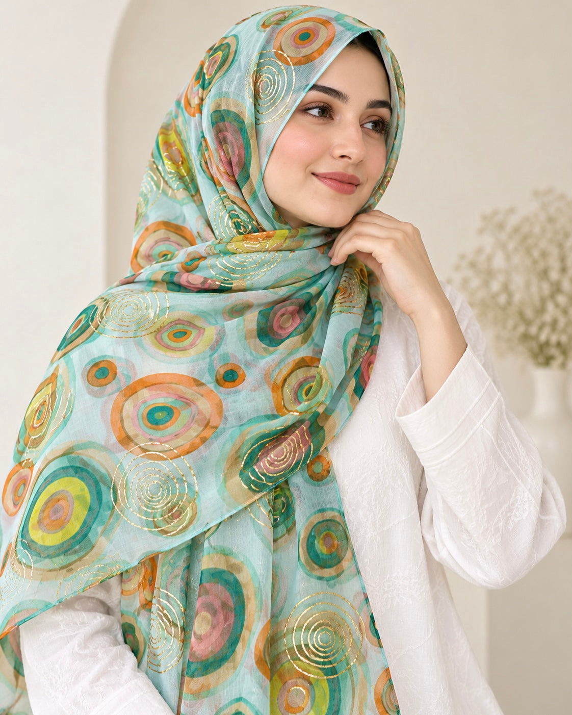 Opal Lawn Foil Printed Hijab
