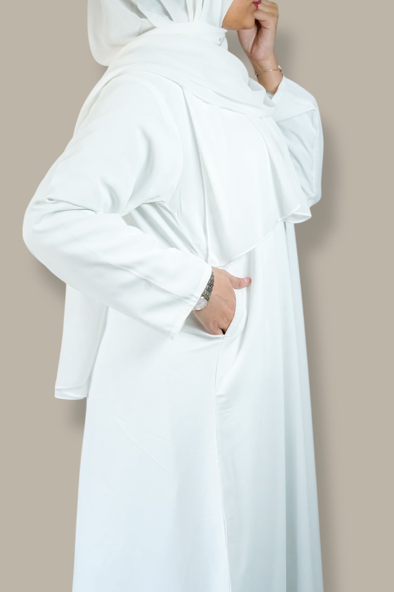 Mirage Abaya - Pearl White