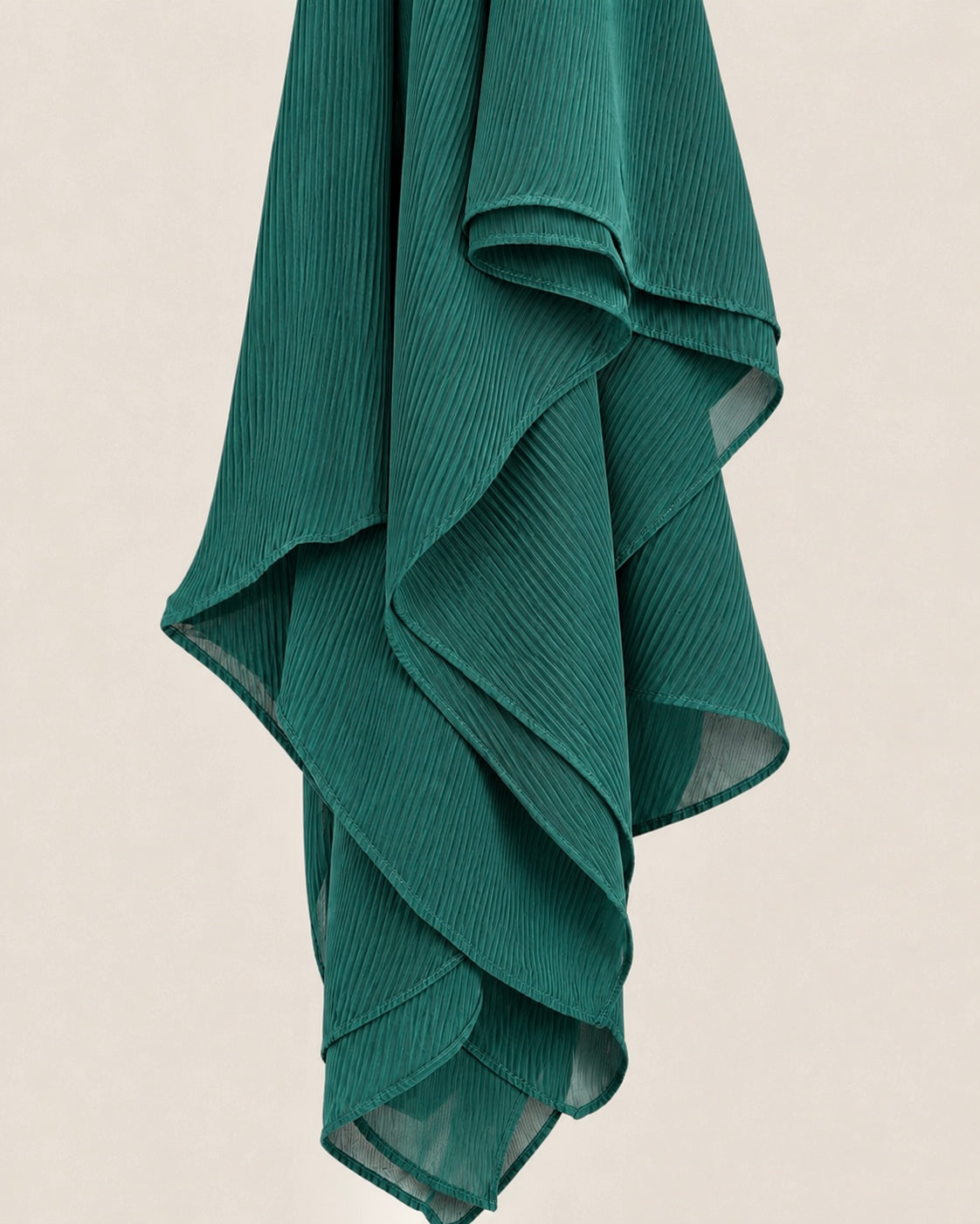 Dunes Pleated Chiffon Hijabs - Peacock