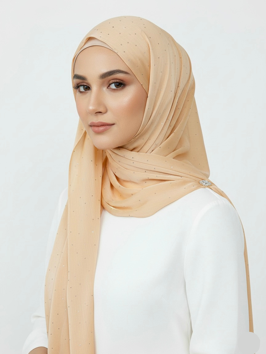 Luxe Crinkle Silk Hijab – Off White