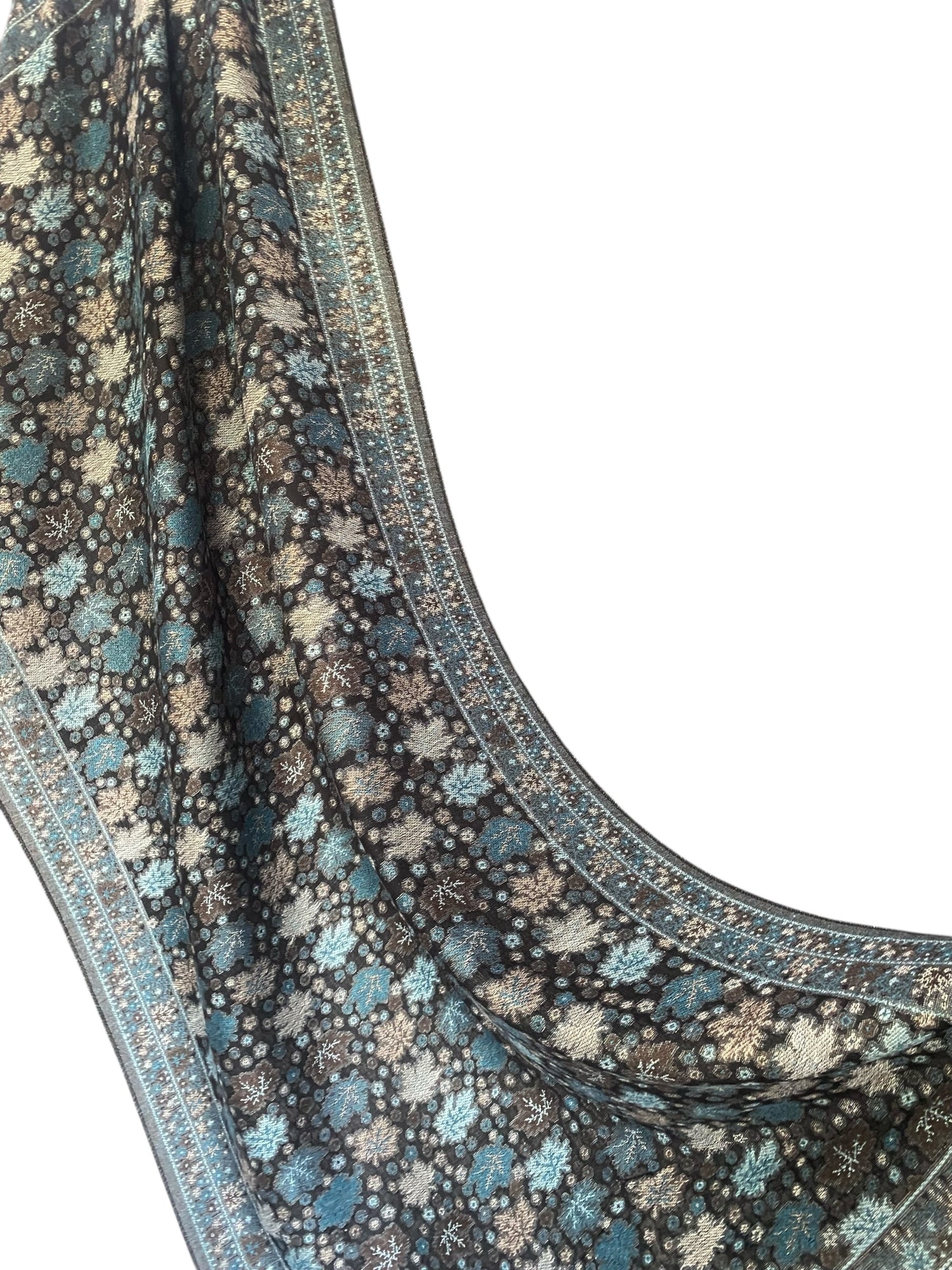 Zaria Pashmina Jacquard - Black/Peacock