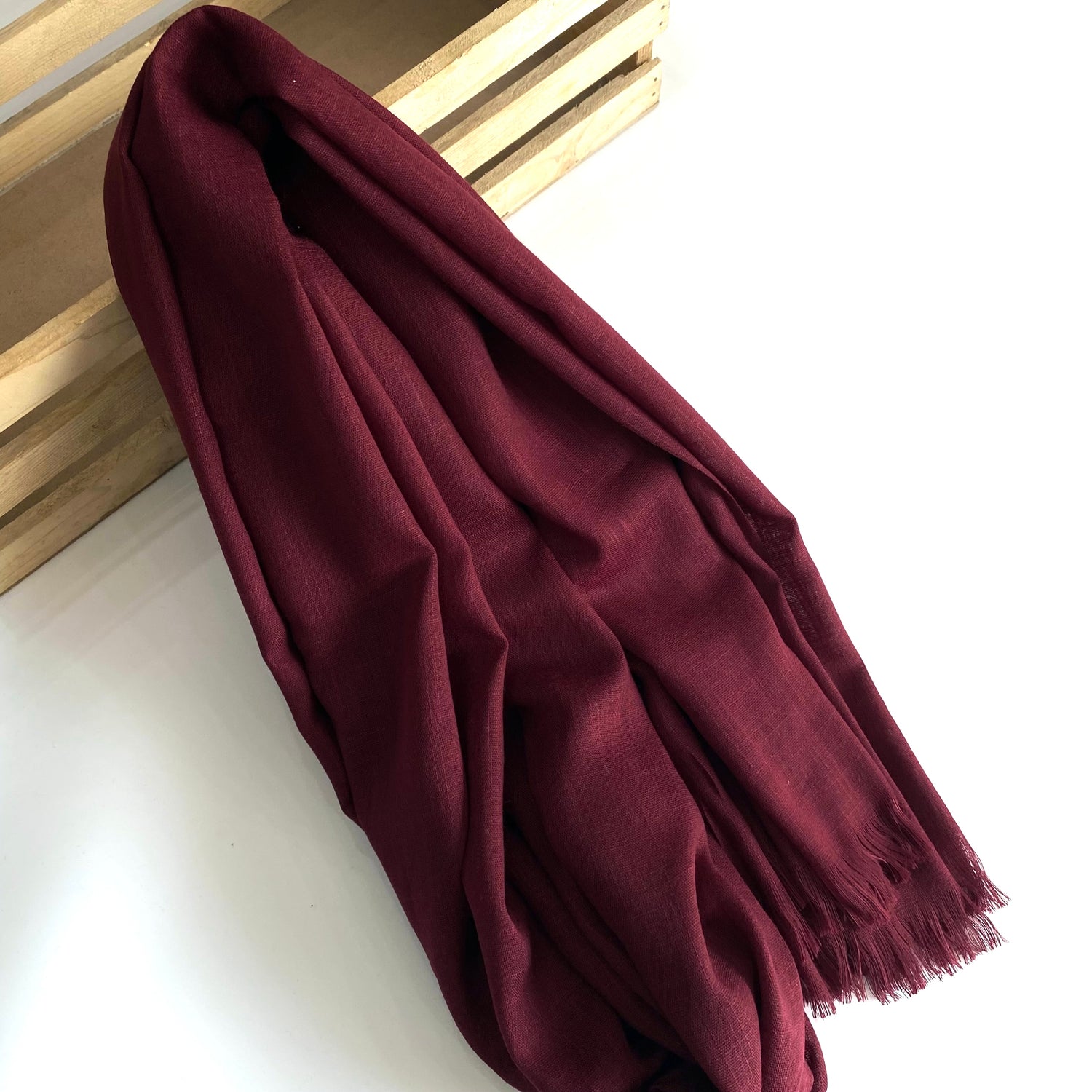 Premium Turkish – Slub Textured (Regular Width) – Maroon