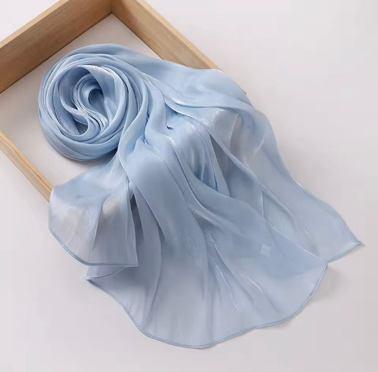 Starlit Organza Shimmer - Ice Blue