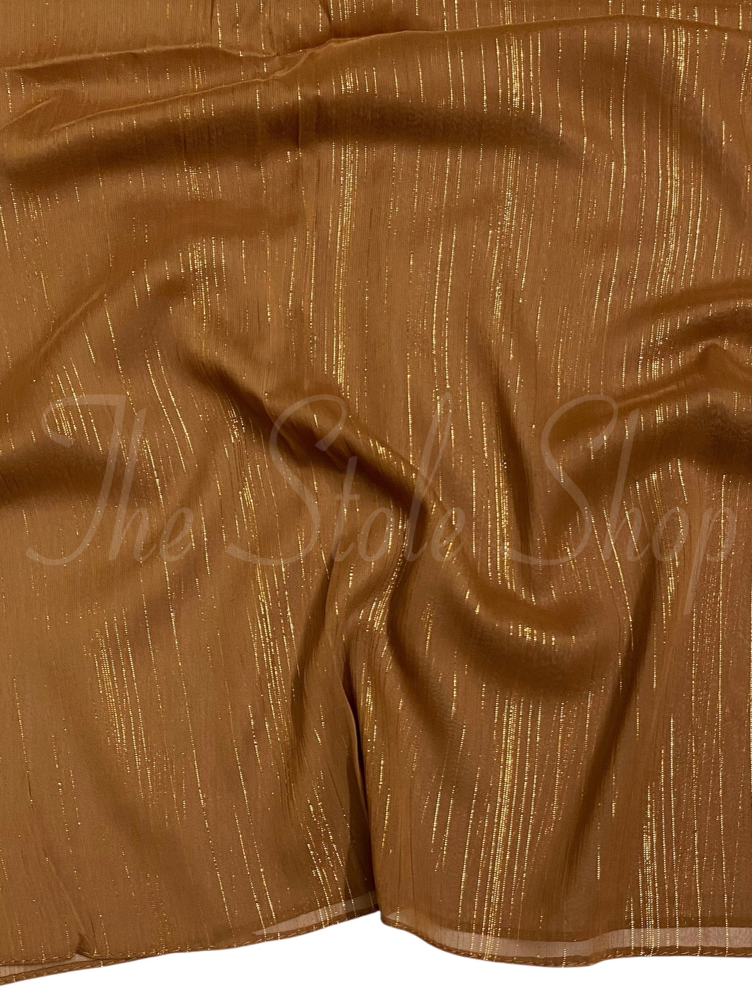 Glossy Streaks Chiffon Hijabs – Caramel