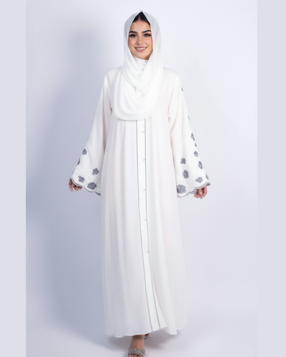 Meadows Abaya White Series (Grey) With Free Delivery