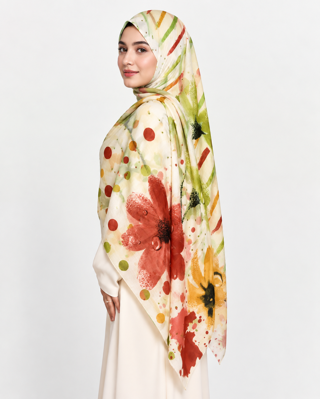 Florabelle Printed Lawn Hijab - Rust