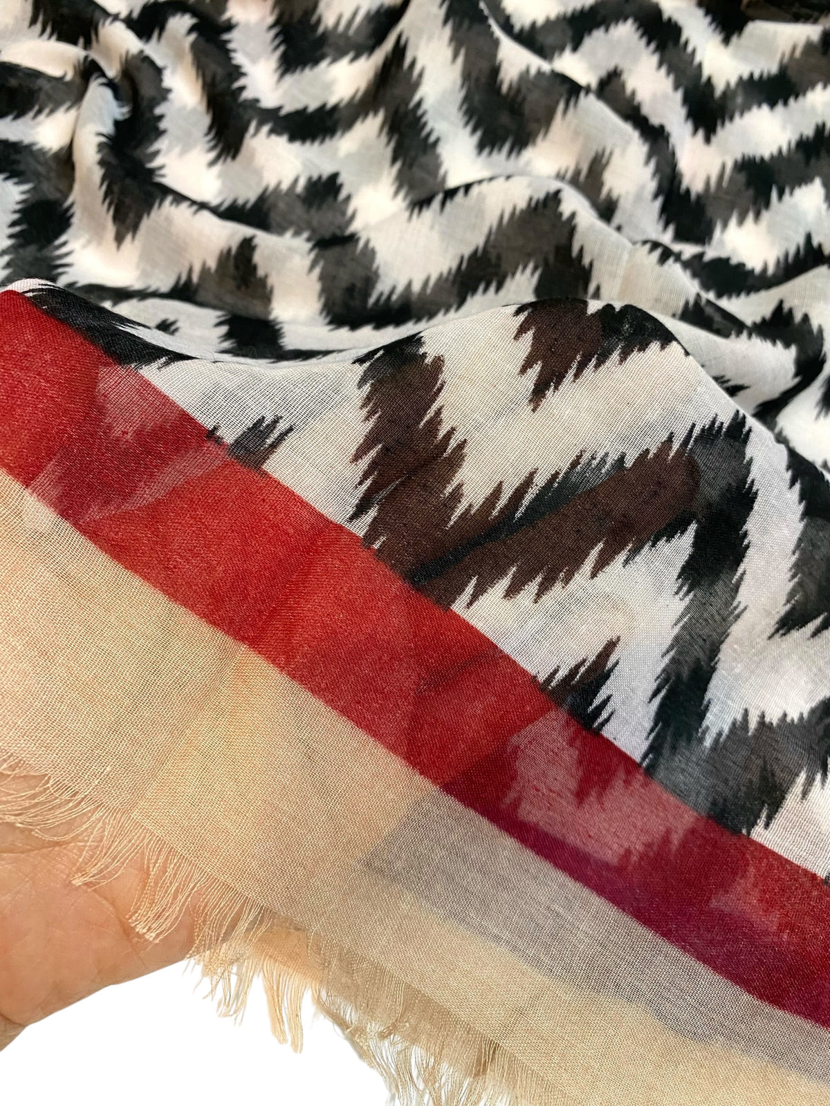 Chevron Printed Hijabs - Beige