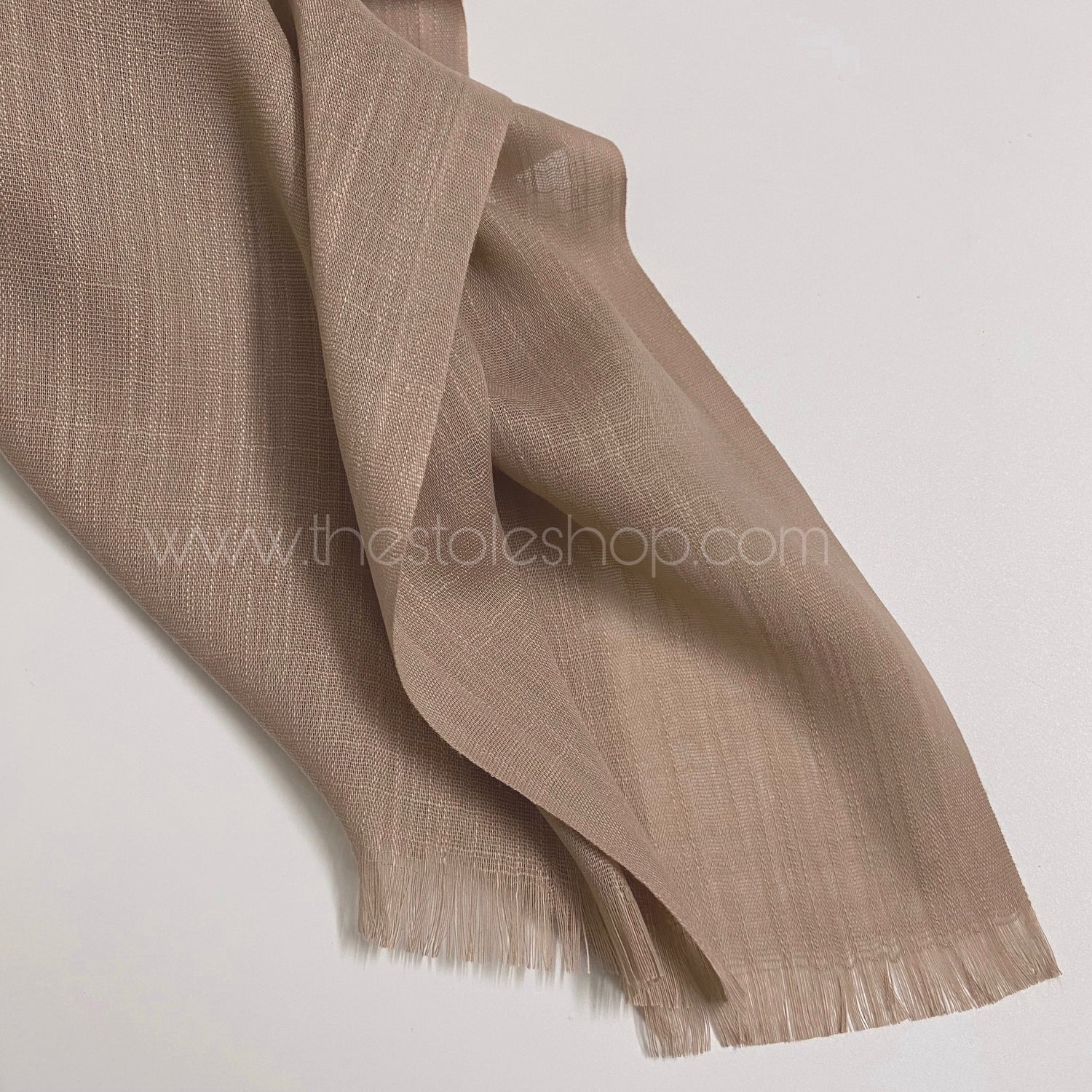 Premium Turkish – Slub Textured (Regular Width) – Rose Beige