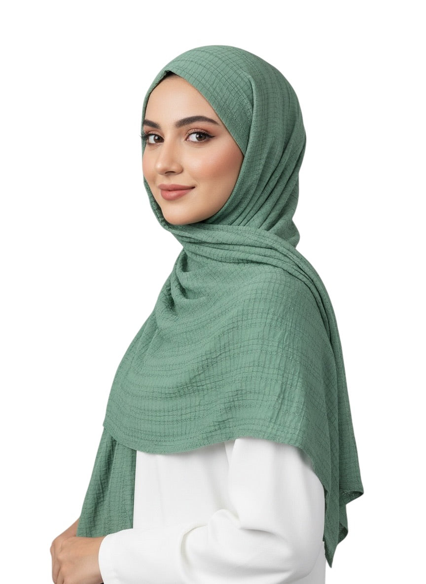 Georgette Crush Hijabs - Sage Green