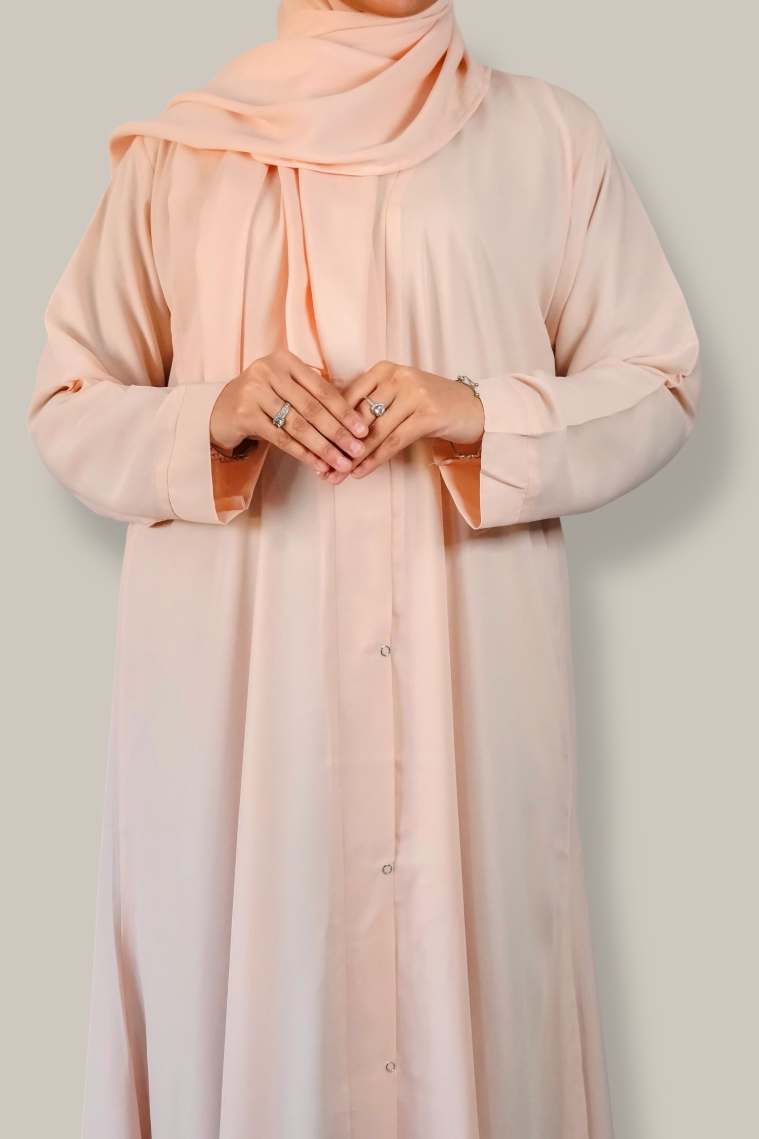 Plain Abaya - Light Peach