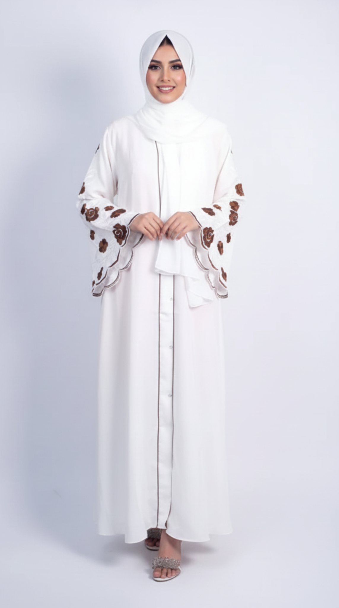 Meadows Abaya White Series (Chocolate) With Free Delivery