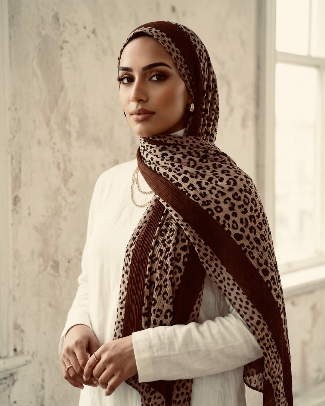 Savannah Pleated Hijab - Dark Chocolate