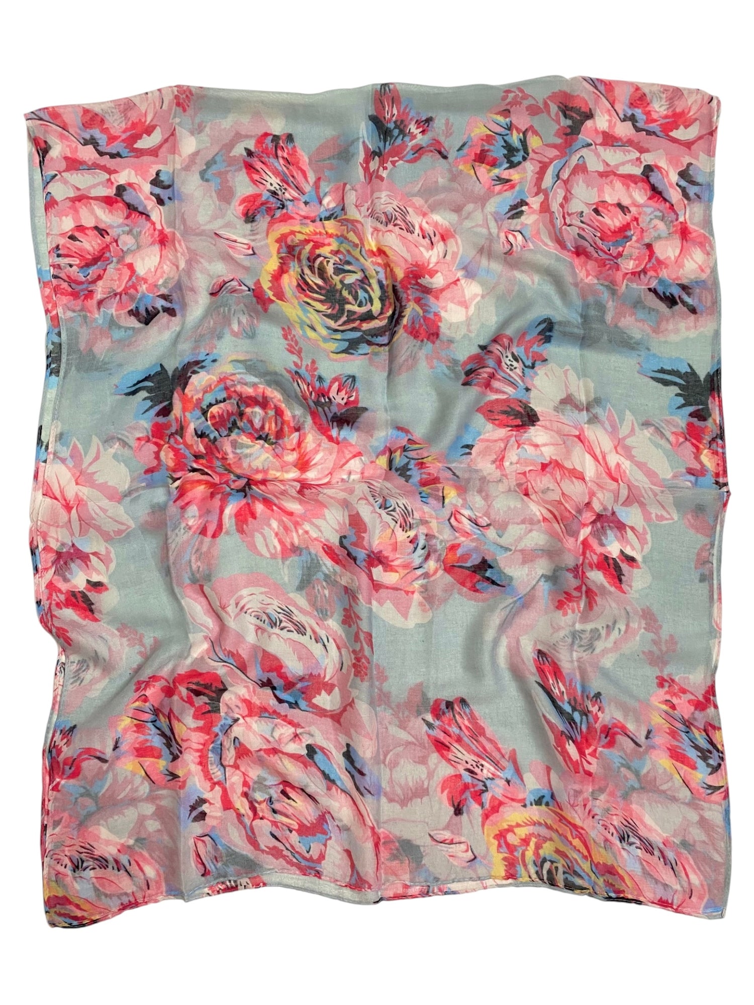 Roselle Lawn Printed Hijabs - Sky Blue