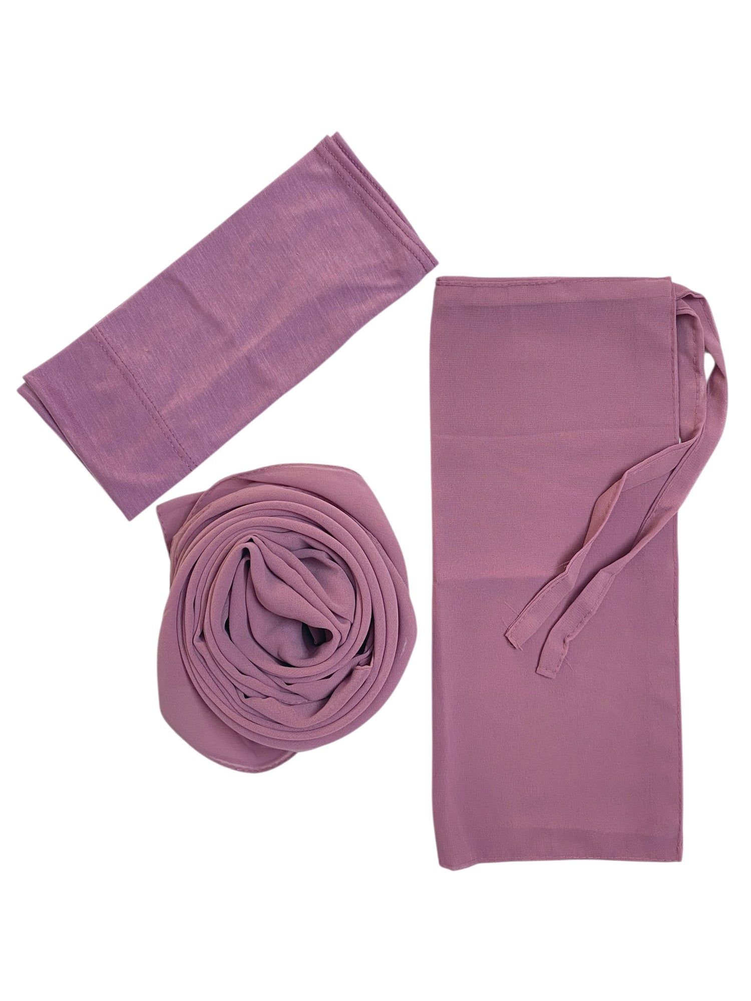 Matching Trio - Hijab, Niqab and Cap Set - Pearly Purple