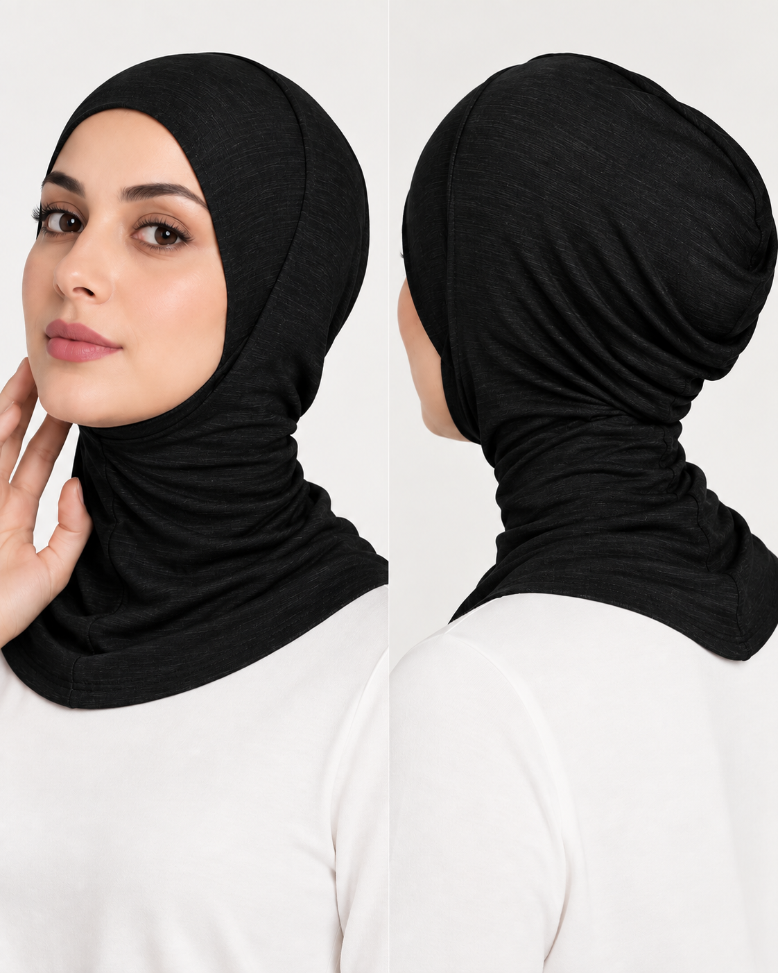 Neck Cover Hijab Cap - Black