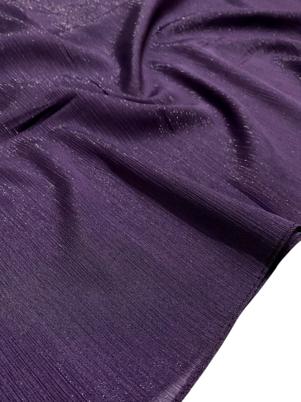 Gleamz Crinkle Silk Hijab – Eggplant