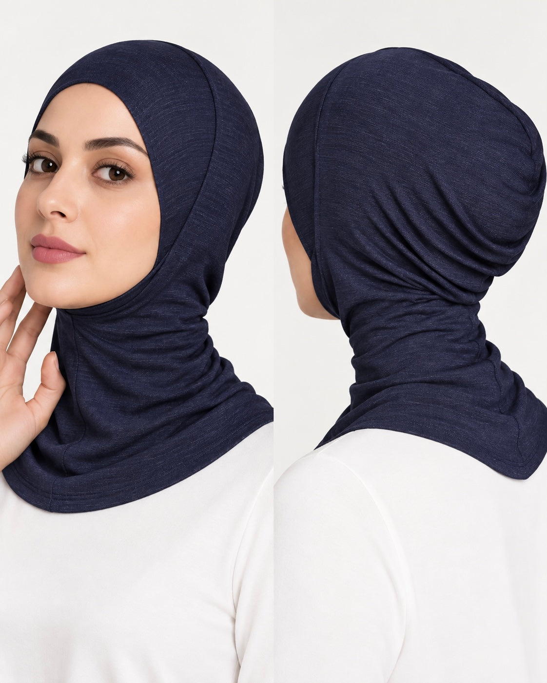Neck Cover Hijab Cap - Navy Blue