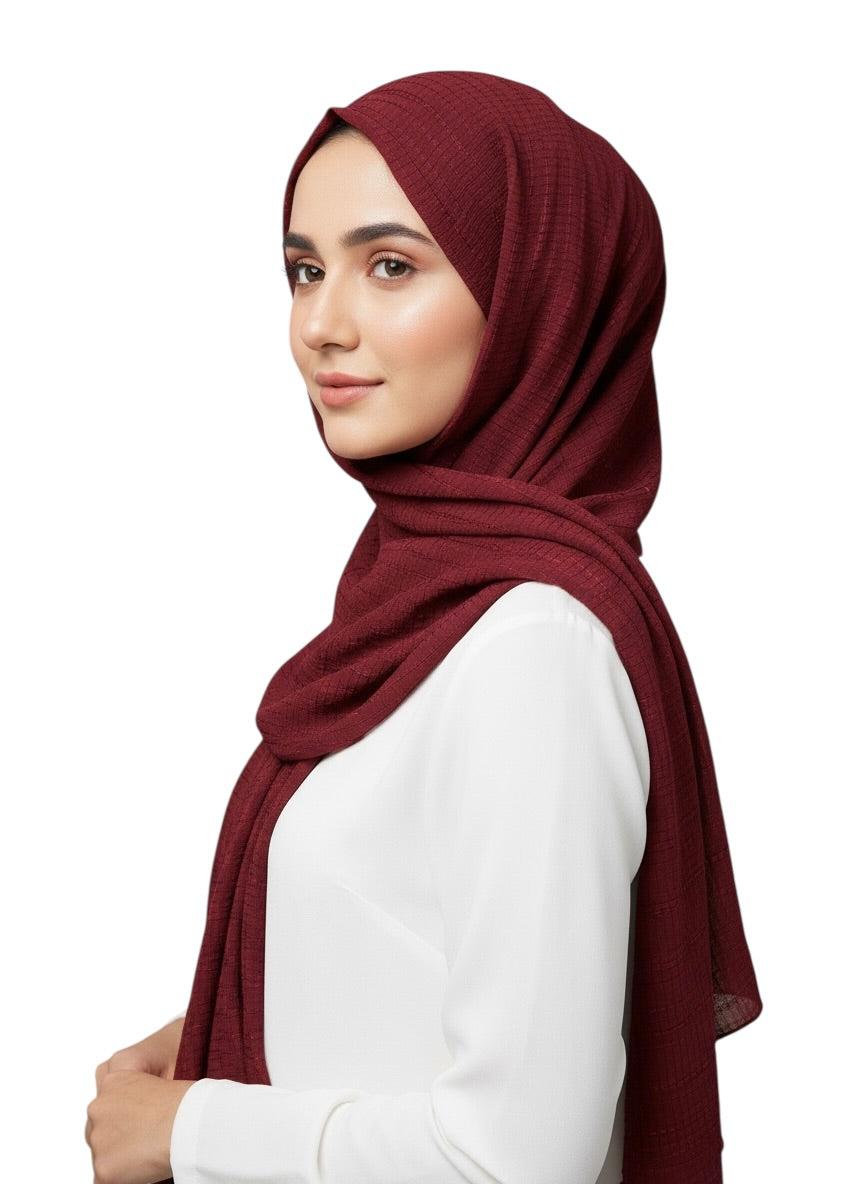 Georgette Crush Hijabs - Wine