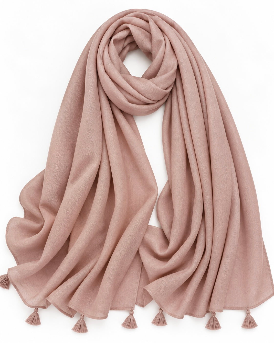 Plain With Tassels - Pale Mauve