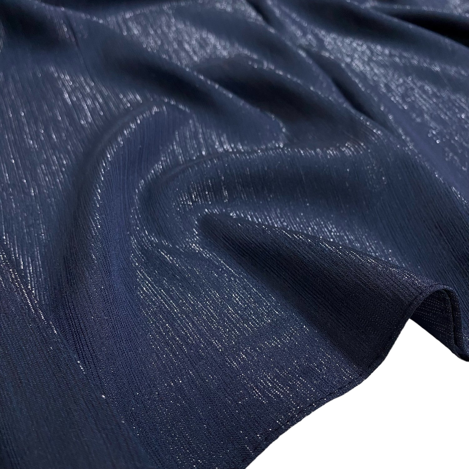 Gleamz Crinkle Silk Hijab – Navy Blue