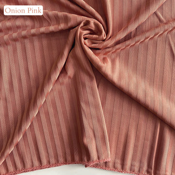 Parallel Striped Jersey Hijabs - Onion Pink