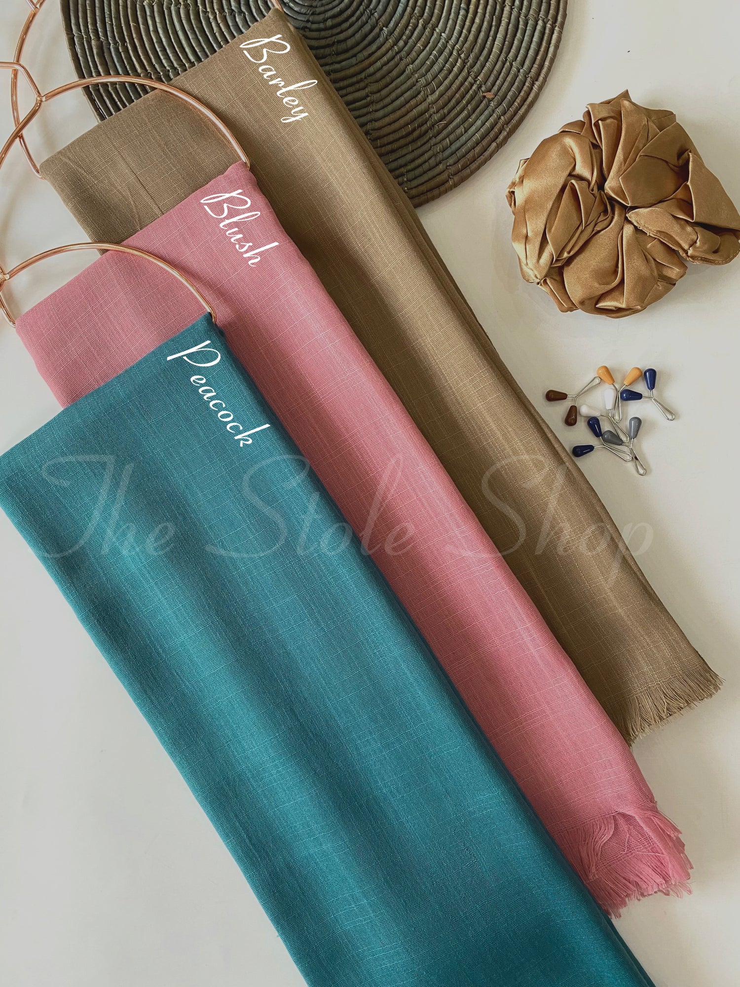 “Teal rose” Premium Turkish (Regular Width) Hijab Bundle of 3