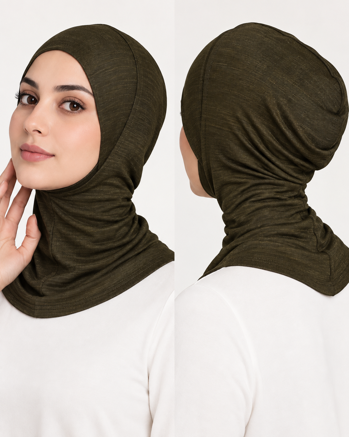 Neck Cover Hijab Cap - Dark Olive