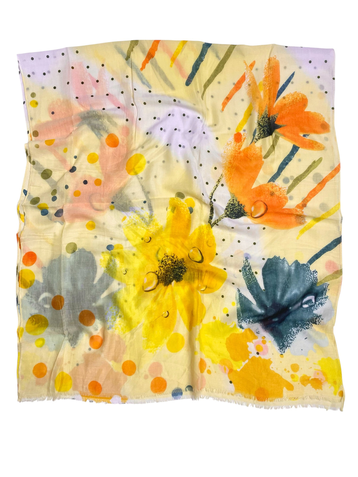 Florabelle Printed Lawn Hijab - Lemon
