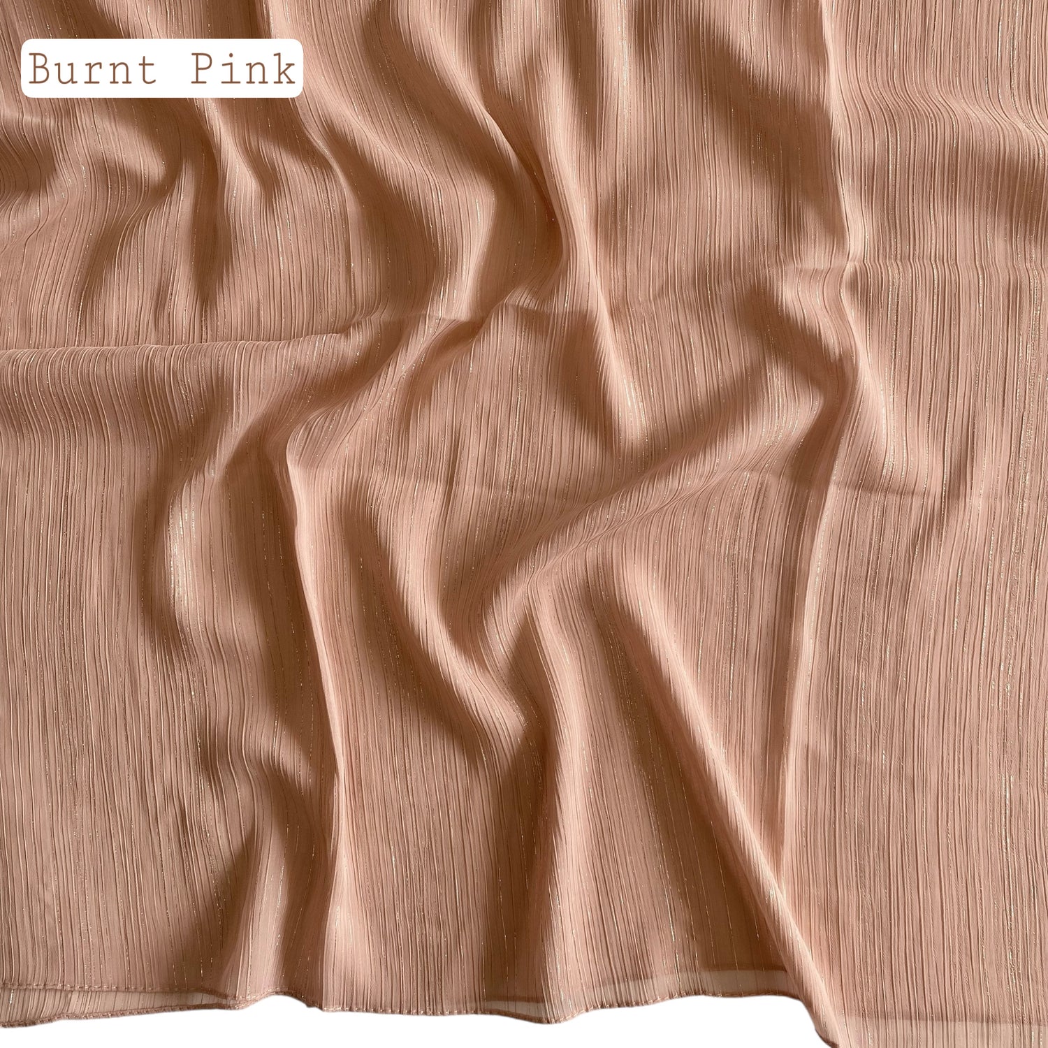 Glossy Streaks Chiffon Hijabs – Burnt Pink
