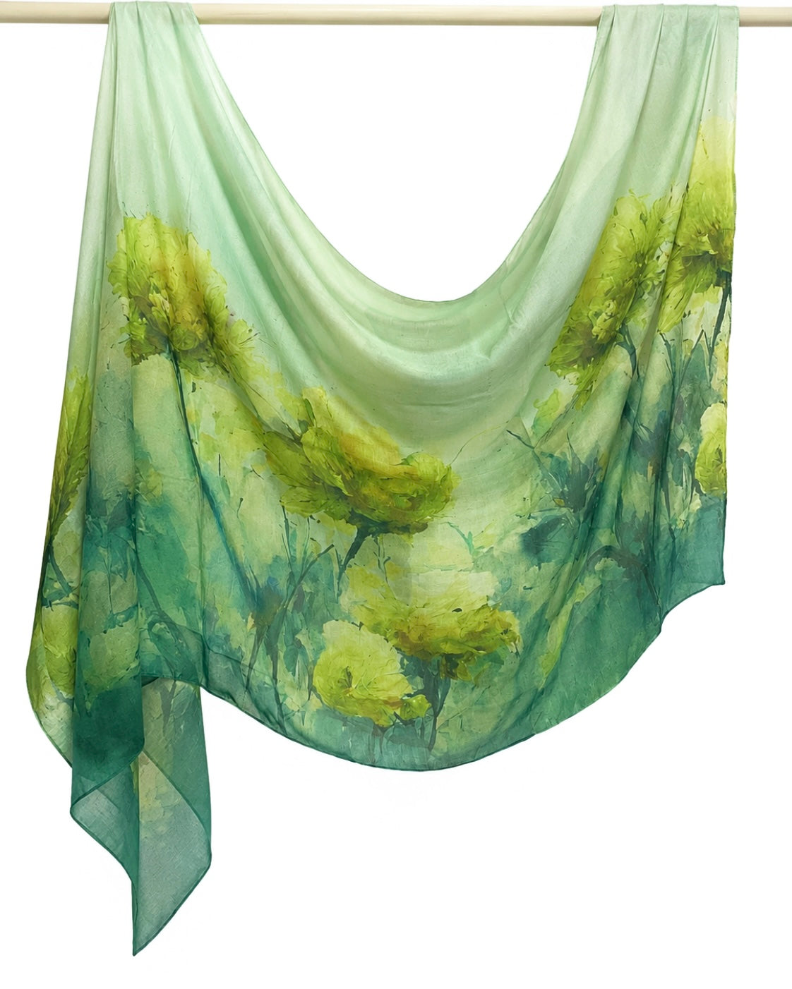 Bella Cotton Printed Hijab - Mint Meadow