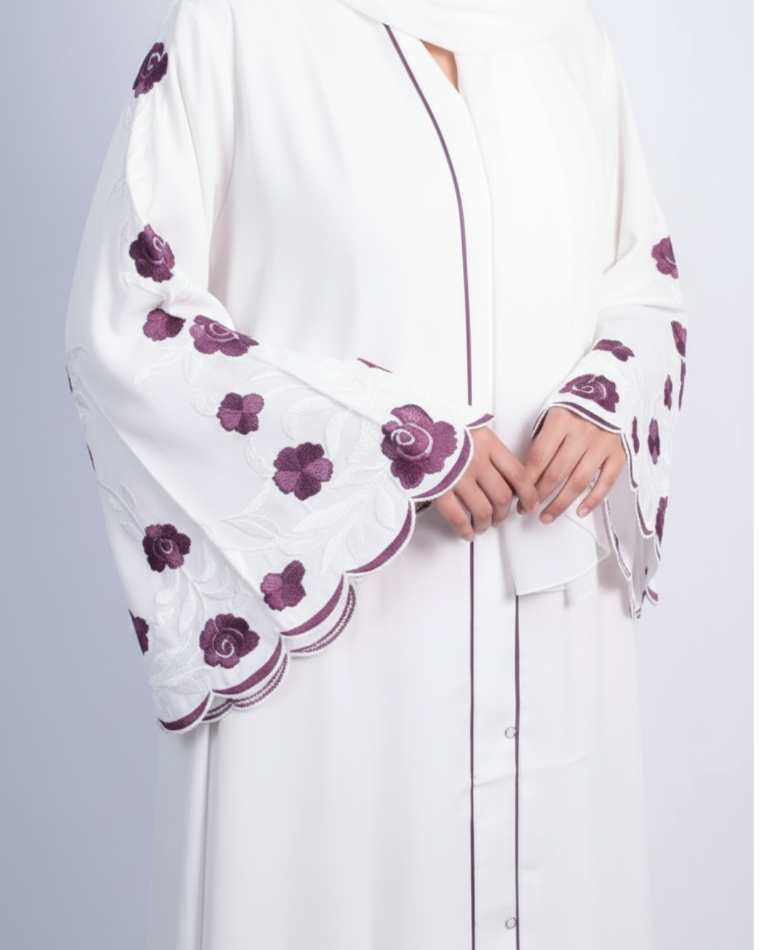 Meadows Abaya White Series (Plum)