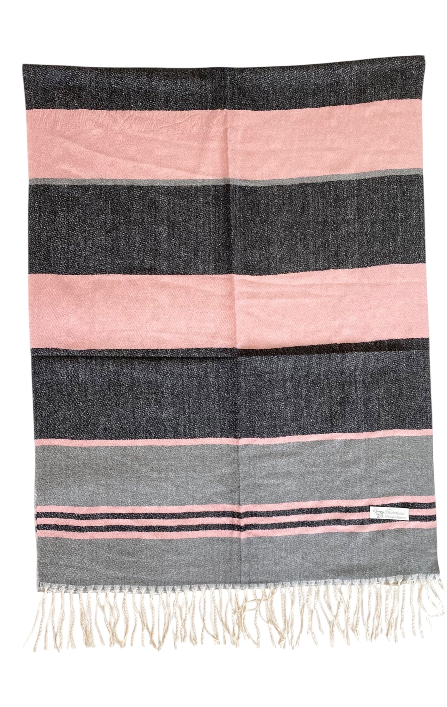 Vogue Woolen Hijab – Charcoal/Pink