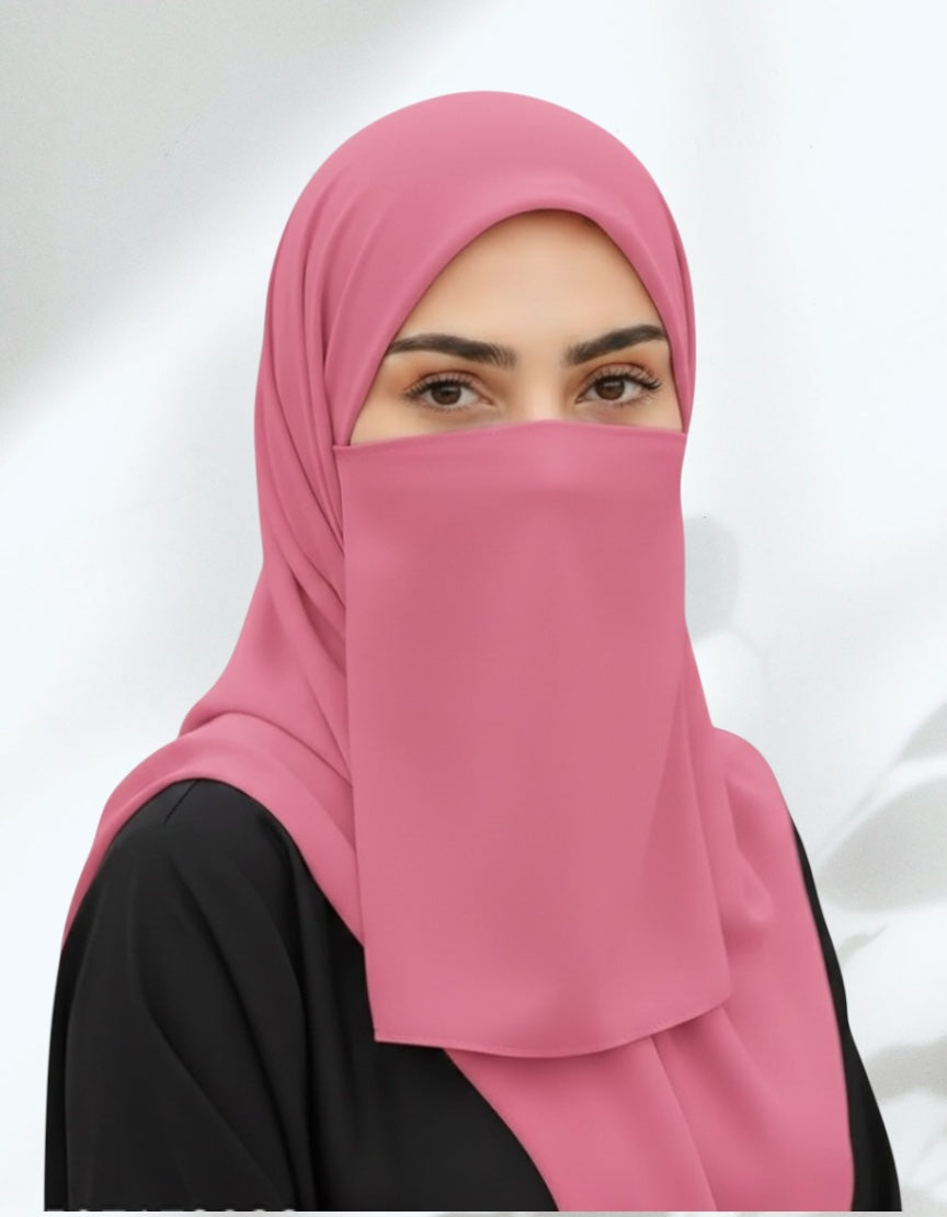 Matching Hijab & Niqab Sets - Bubble Gum