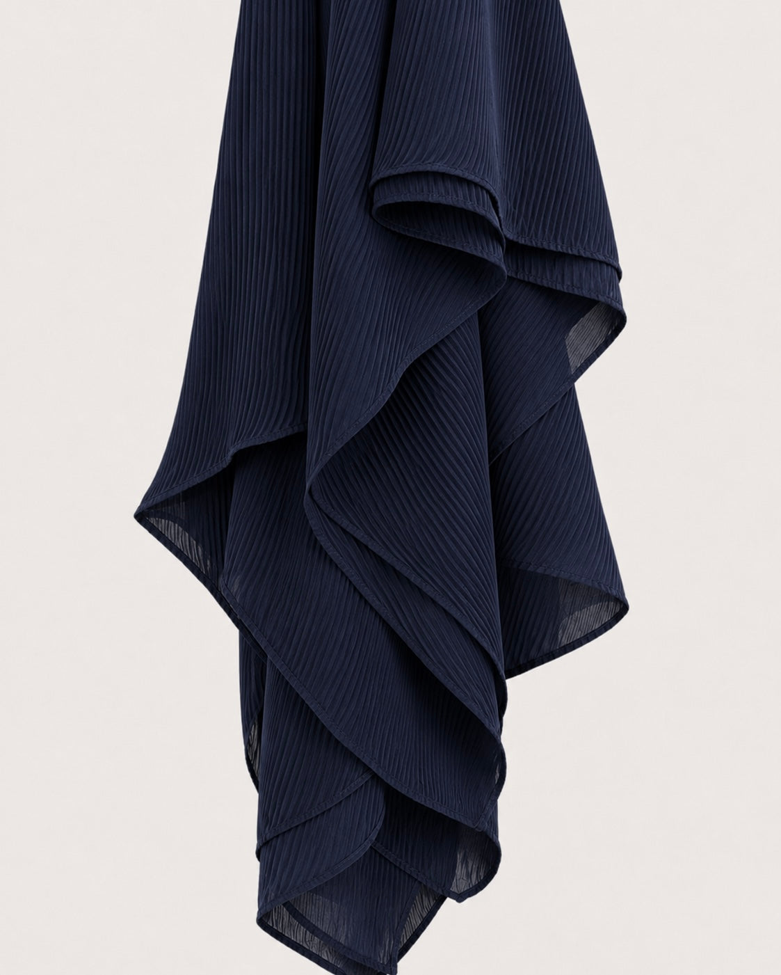 Dunes Pleated Chiffon Hijabs - Navy Blue