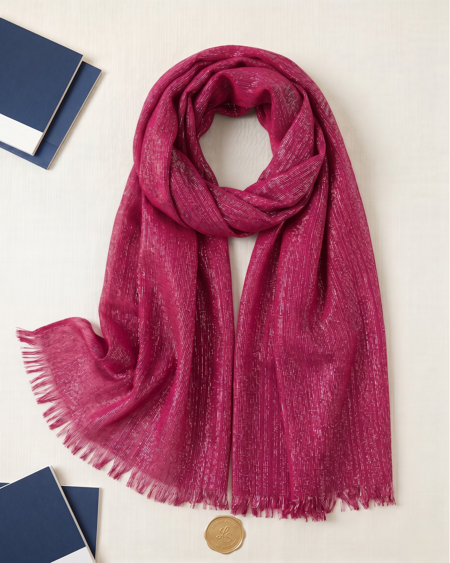 Zariya Lurex Hijab - Fuchsia