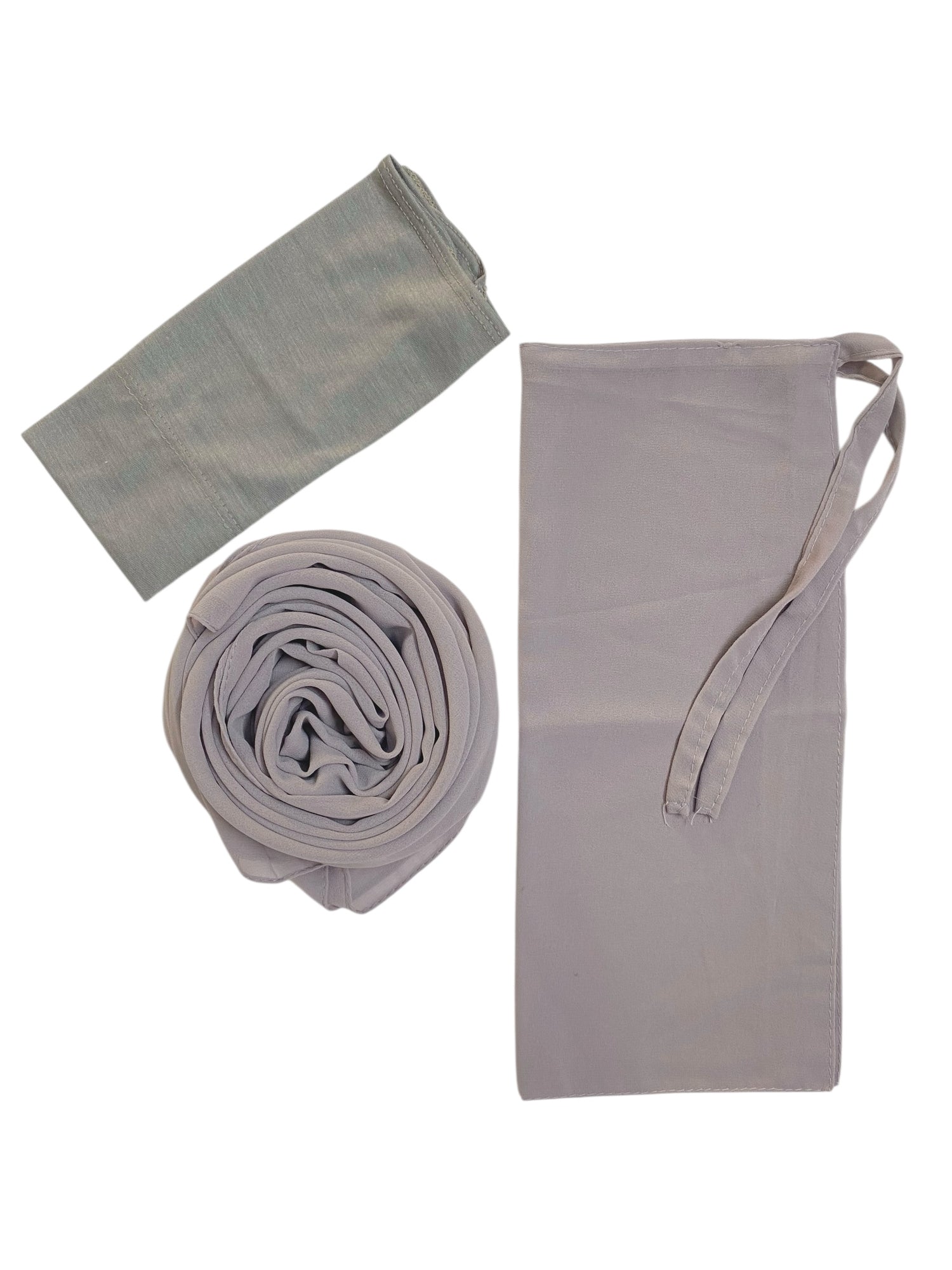 Matching Trio - Hijab, Niqab and Cap Set - Lilac Grey