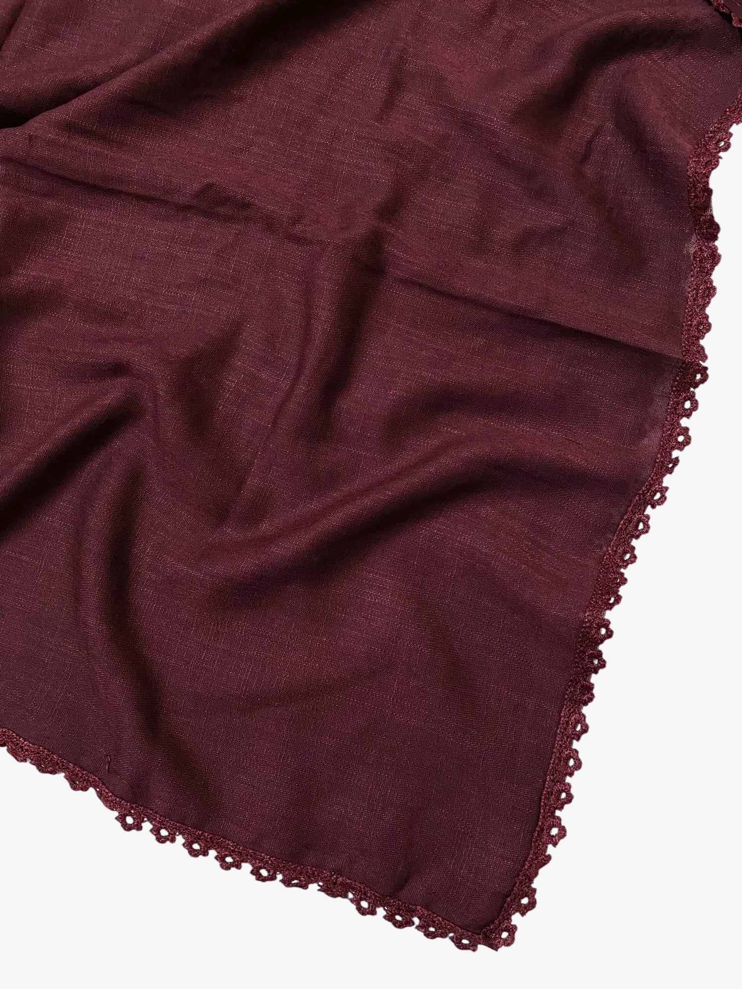 Expressions Turkish Lawn (Wider Width) Lace Hijab - Plum