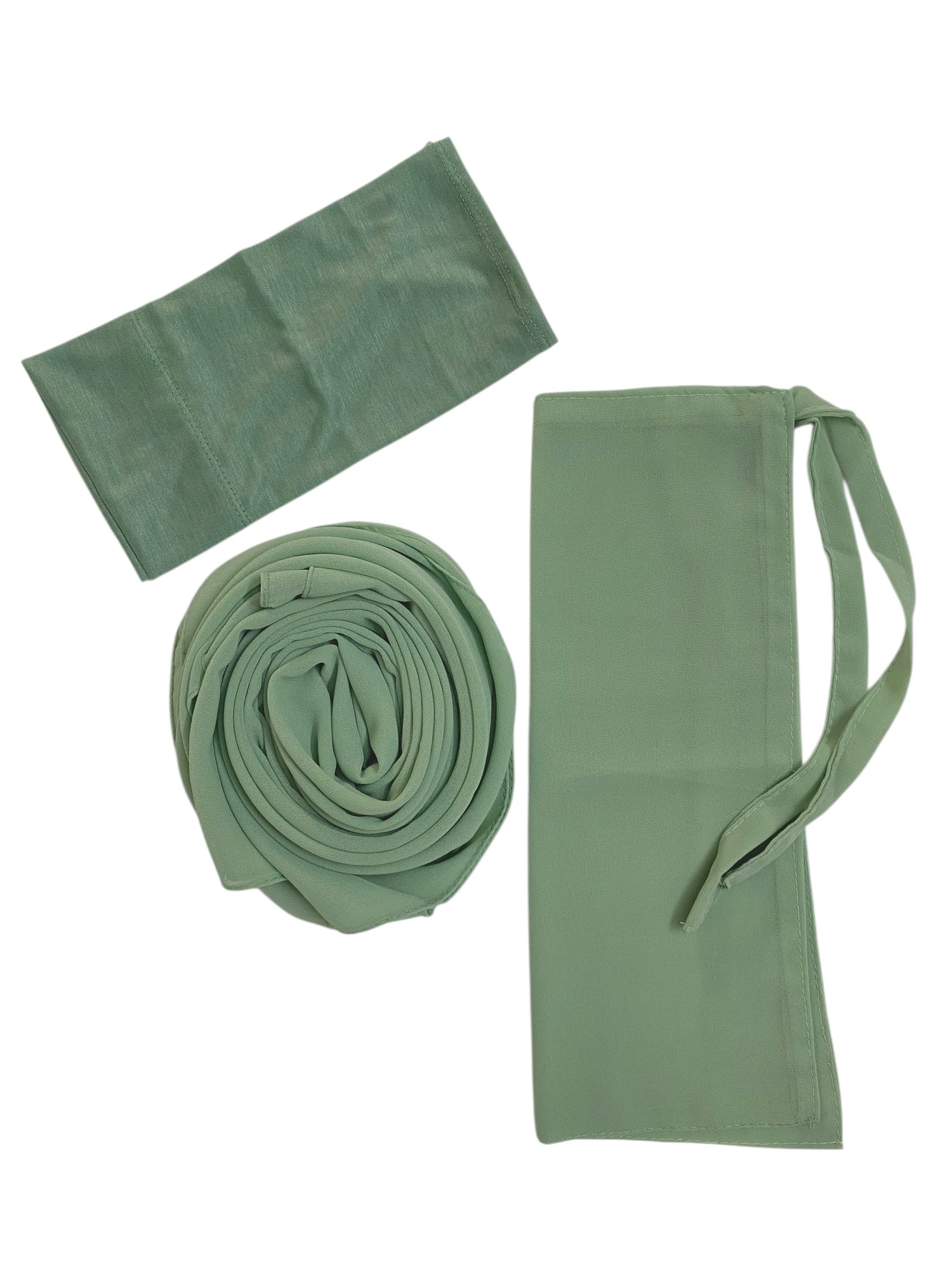 Matching Trio - Hijab, Niqab and Cap Set - Spring Green