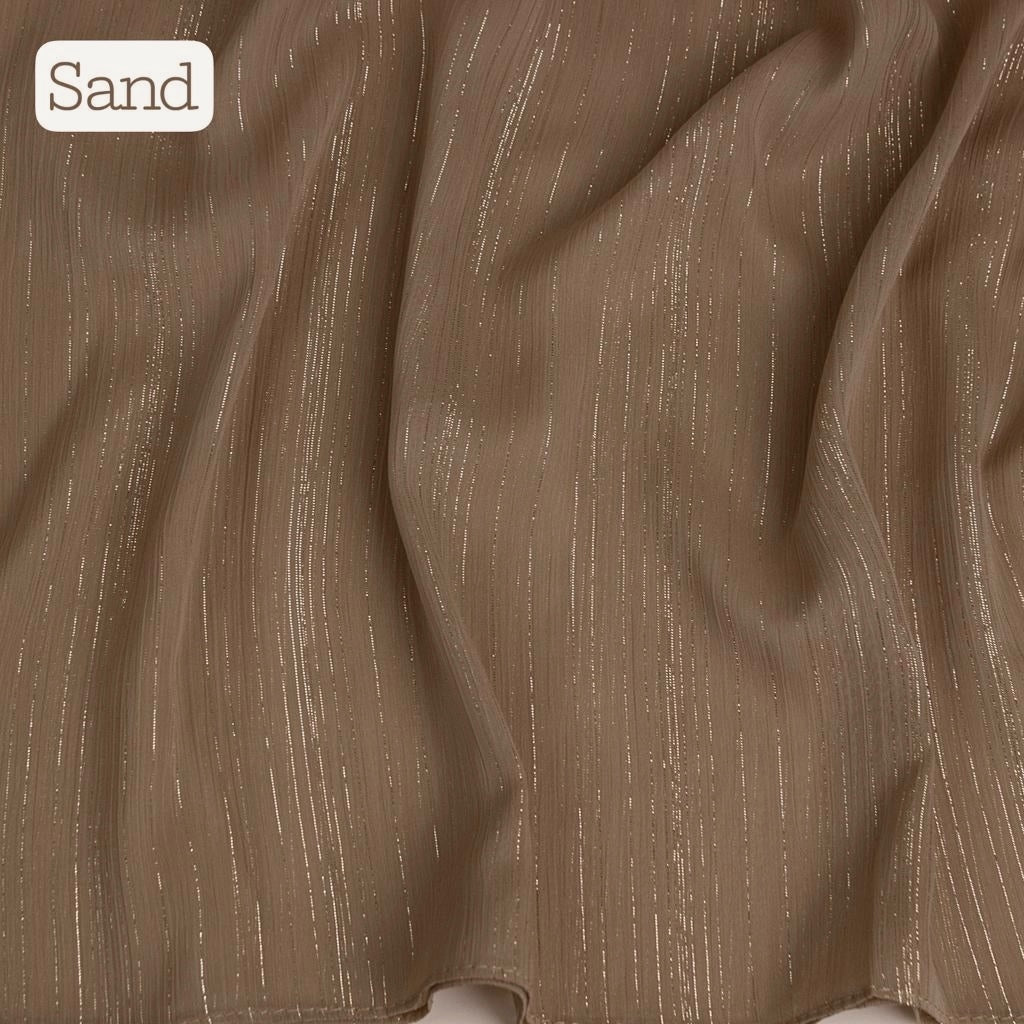 Glossy Streaks Chiffon Hijabs – Sand