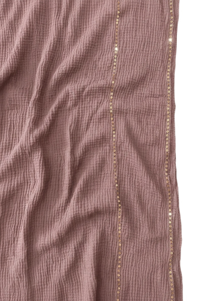 Ripple Sequins Hijab XL Size - Opera Mauve