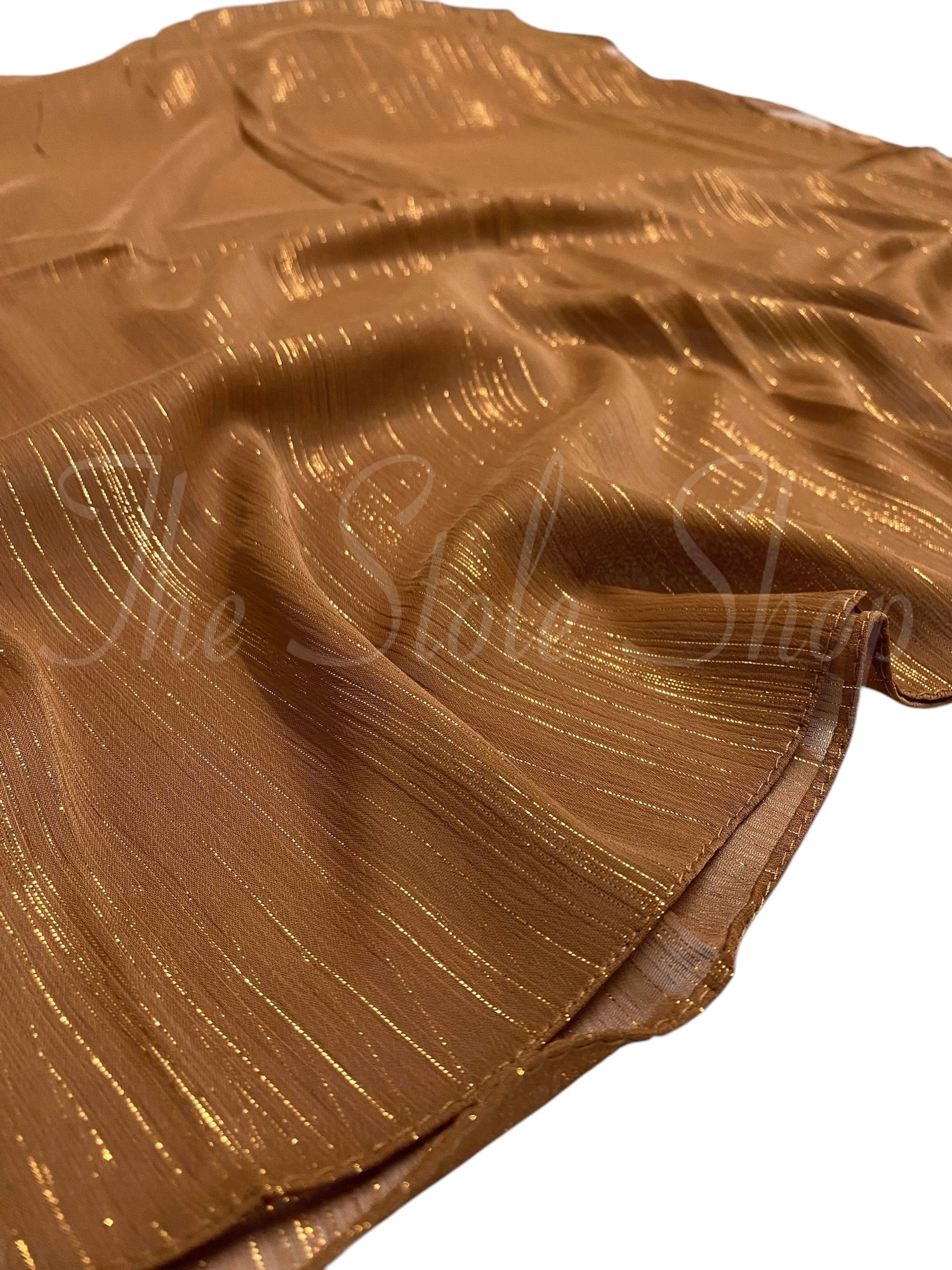 Glossy Streaks Chiffon Hijabs – Caramel
