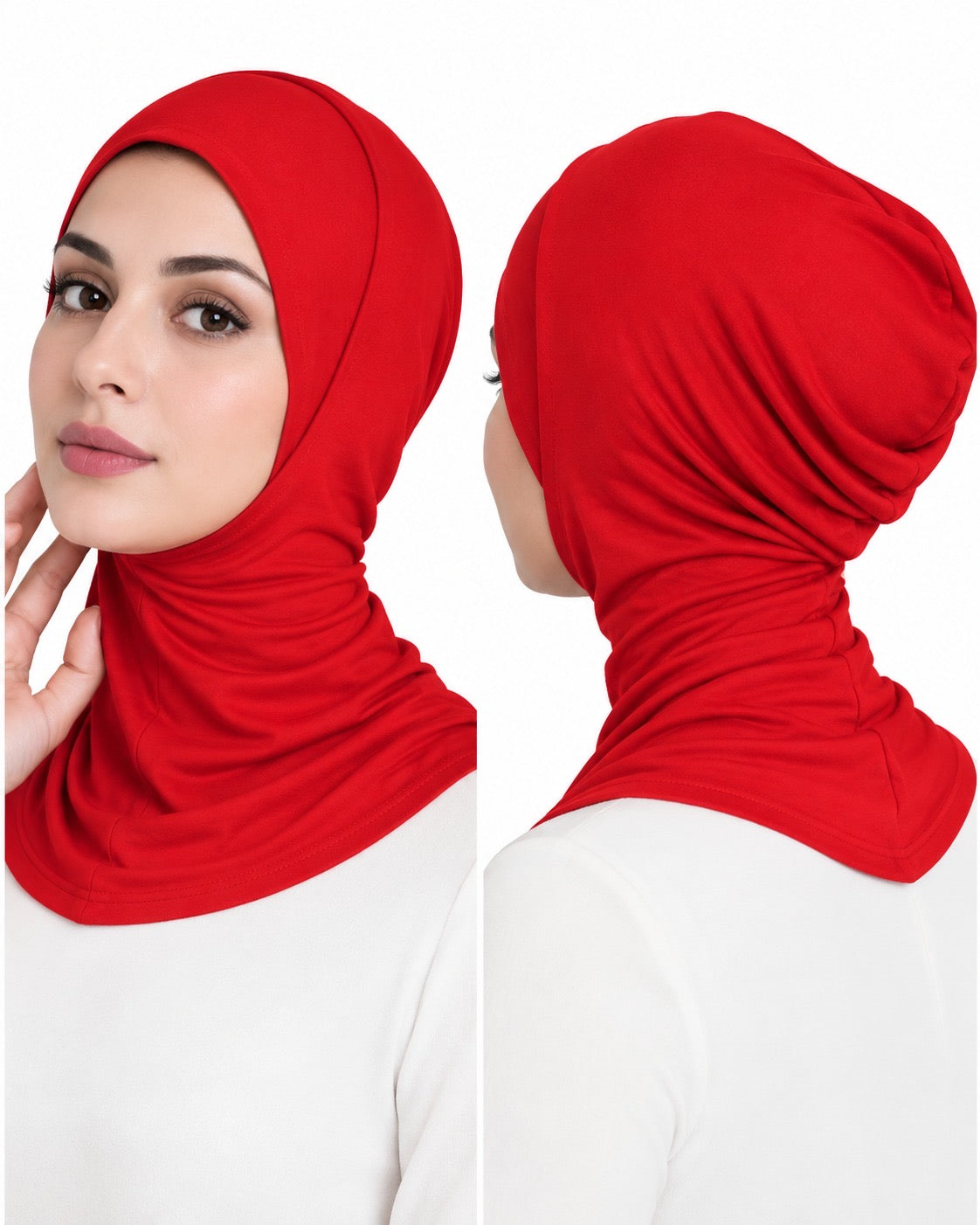 Neck Cover Hijab Cap - Red