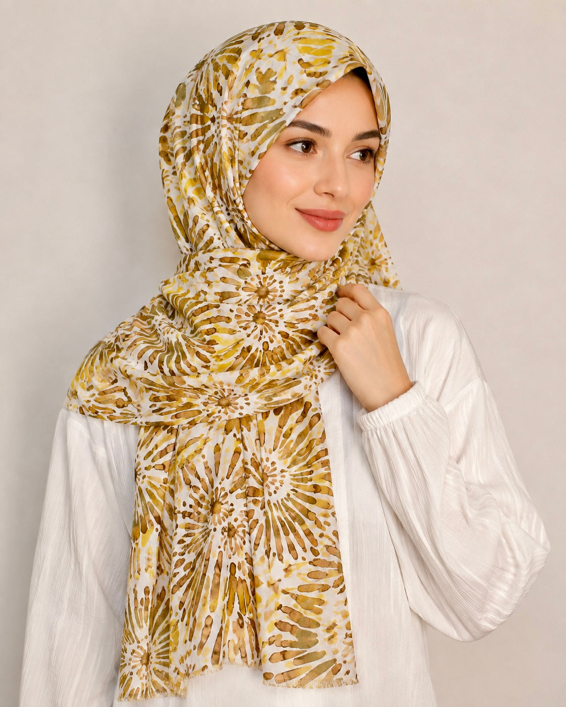 Blaze Lawn Printed Hijabs - Beige