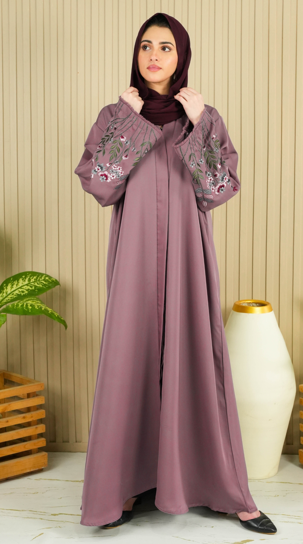 Florina Signature Abaya - Mauve (With Free Delivery)