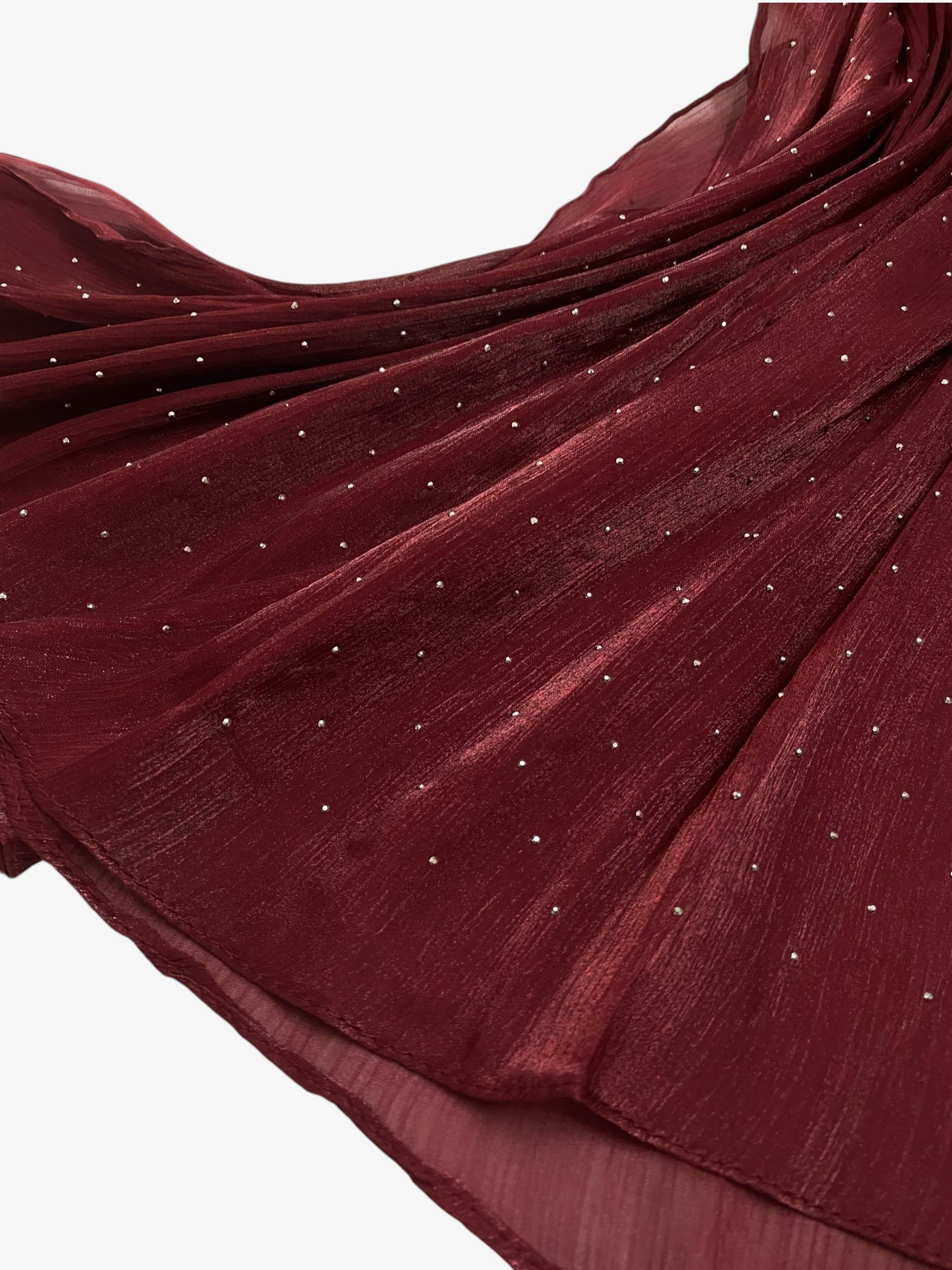 Stardust Organza Stoned Hijab - Maroon